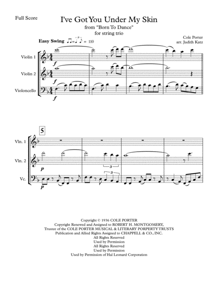 I Ve Got You Under My Skin For String Trio Page 2