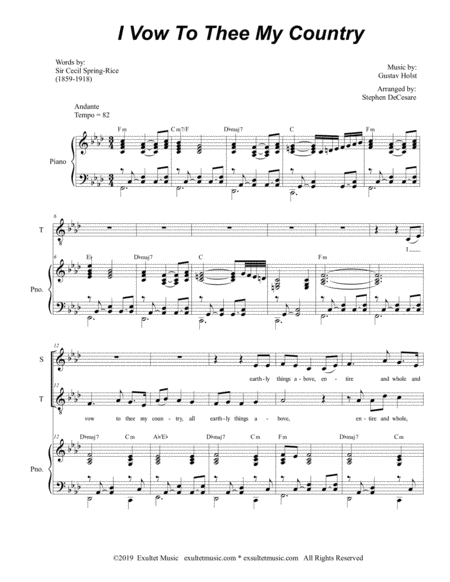 I Vow To Thee My Country Duet For Soprano And Tenor Solo Page 2