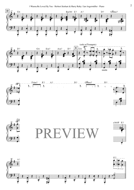 I Wanna Be Loved By You Piano Chords Transcription Of The Original Marilyn Monroe Recording Page 2