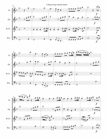 I Wanna Sing With The Saints For Wind Quartet Page 2