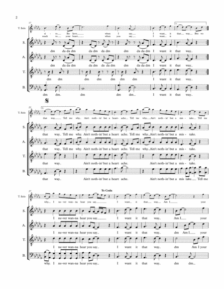 I Want It That Way A Capella Satb W Tenor Solo Page 2