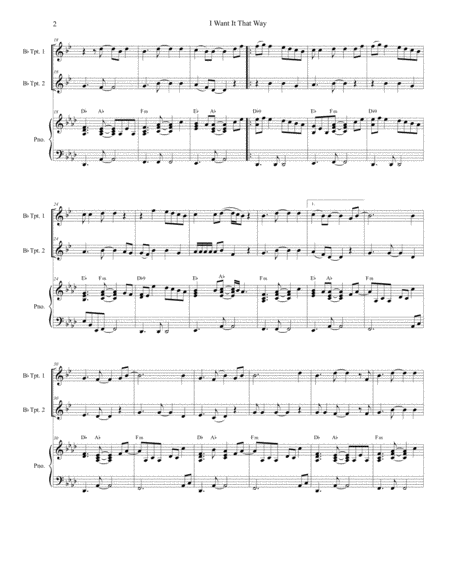 I Want It That Way Duet For Bb Trumpet Page 2