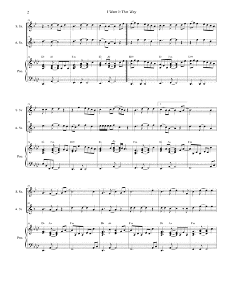 I Want It That Way Duet For Soprano And Alto Saxophone Page 2