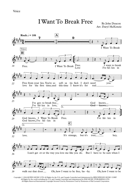 I Want To Break Free Vocal With Pops Orchestra Or Big Band Key Of E Page 2