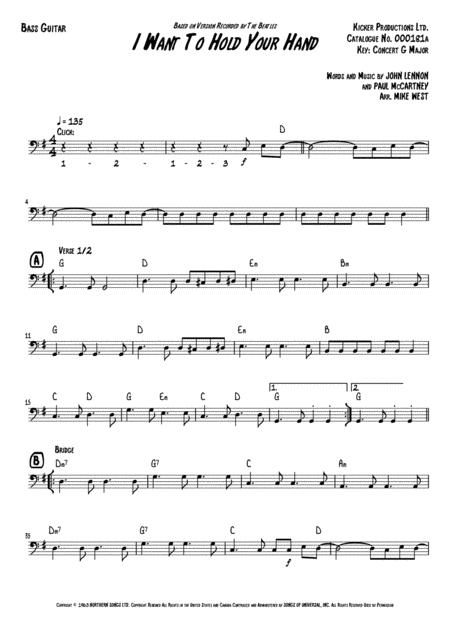 I Want To Hold Your Hand Bass Guitar Page 2