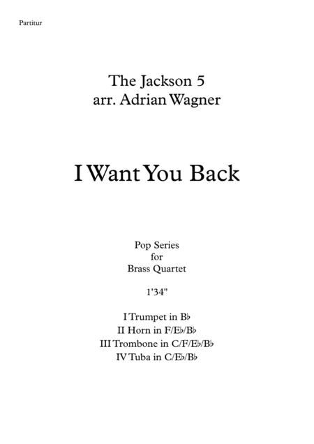 I Want You Back Jackson 5 Brass Quartet Arr Adrian Wagner Page 2