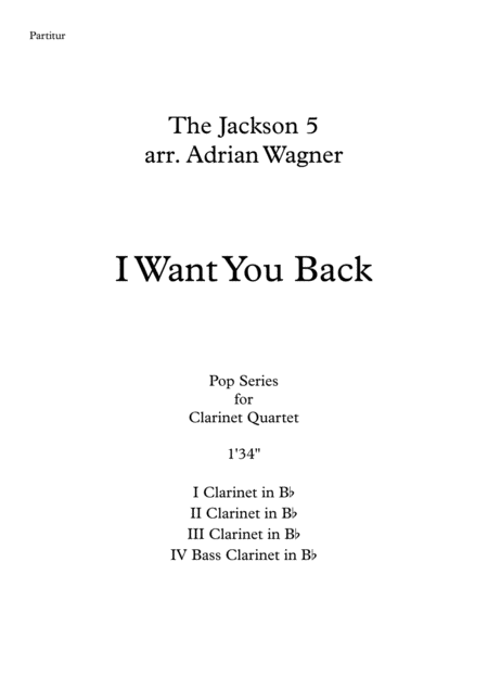 I Want You Back Jackson 5 Clarinet Quartet B Cl Arr Adrian Wagner Page 2