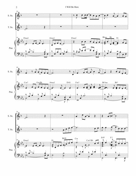 I Will Be Here Duet For Soprano And Tenor Saxophone Page 2