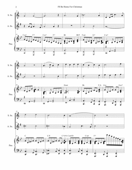 I Will Be Home For Christmas Duet For Soprano And Alto Saxophone Page 2