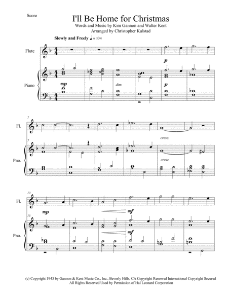 I Will Be Home For Christmas Easy Flute And Piano Page 2