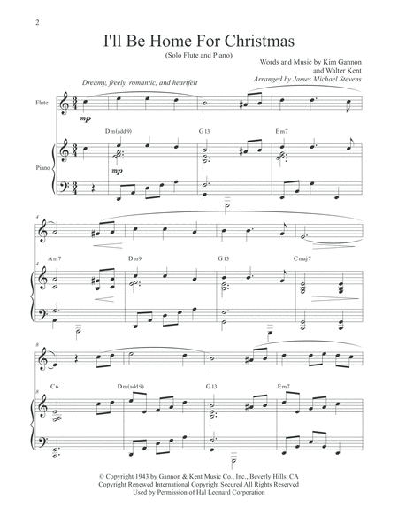 I Will Be Home For Christmas Solo Flute Piano Page 2