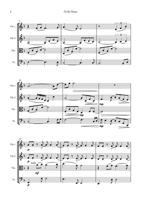 I Will Be There For String Quartet Page 2