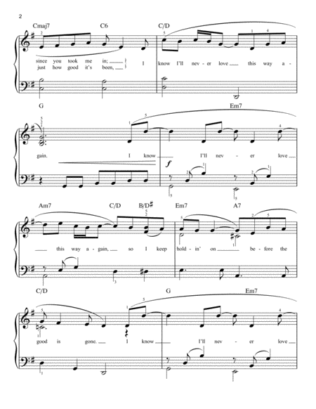 I Will Never Love This Way Again Arr Phillip Keveren Page 2