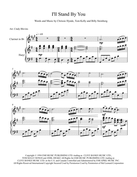 I Will Stand By You Arranged For Pedal Harp And Bb Clarinet Page 2