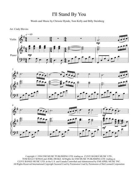 I Will Stand By You Arranged For Piano And Violin Page 2