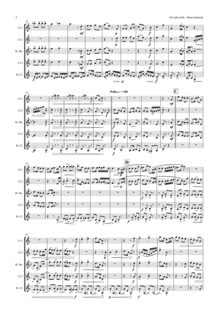 Ich Liebe Dich Beethoven Lied Polka Clarinet Quartet Page 2