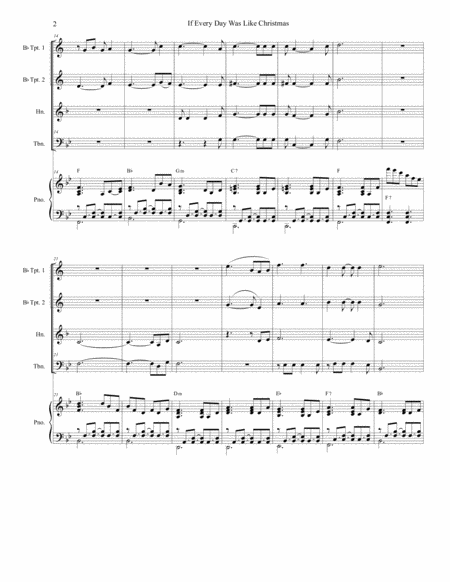 If Every Day Was Like Christmas For Brass Quartet And Piano Page 2