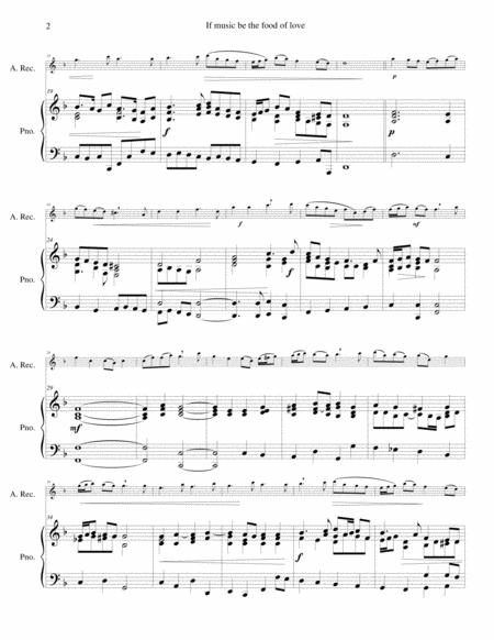 If Music Be The Food Of Love For Alto Recorder And Piano Page 2