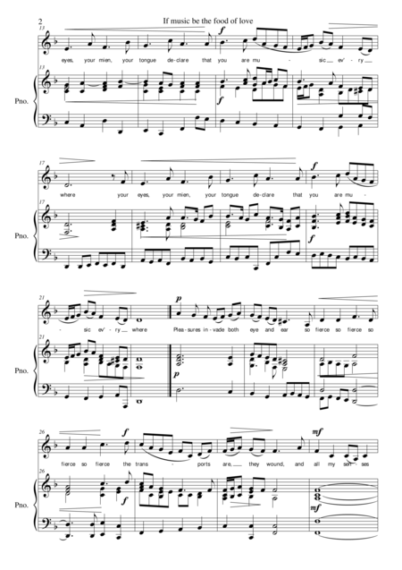 If Music Be The Food Of Love For Low Voice And Piano Page 2