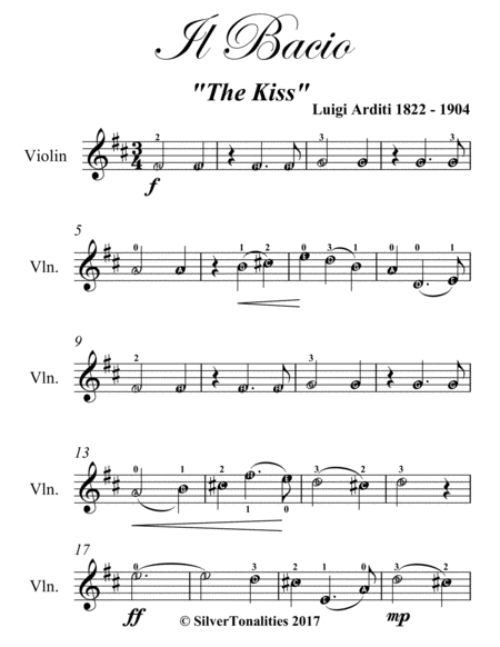 Il Bacio The Kiss Easy Violin Sheet Music Page 2