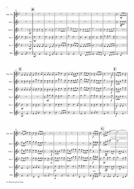 Im Wald Und Auf Der Heide German March Octoberfest Saxophone Quintet Page 2