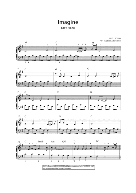 Imagine Easy Piano Page 2