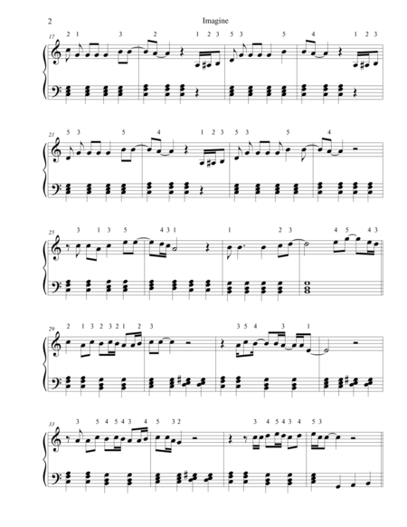 Imagine For Easy Piano Page 2