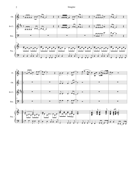 Imagine For Woodwind Quartet Page 2