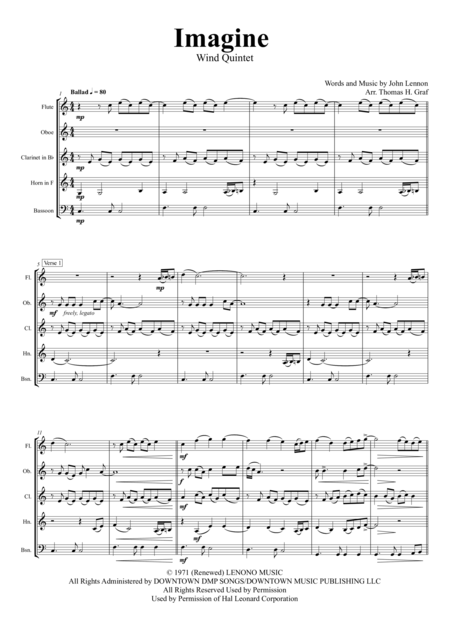 Imagine John Lennons Classic Wind Quintet Page 2