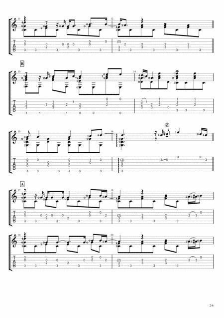 Imagine Solo Guitar Tablature Page 2