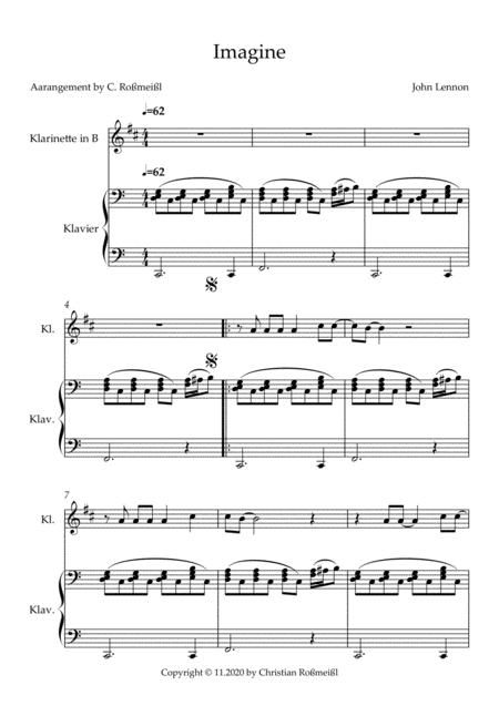 Imagine With Clarinet And Piano Page 2