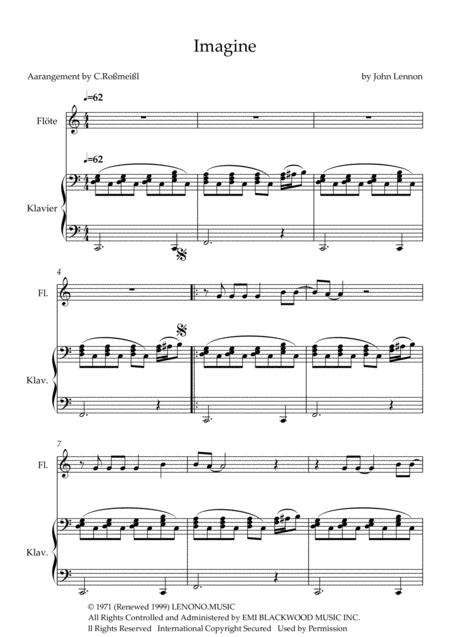 Imagine With Flute And Piano Page 2