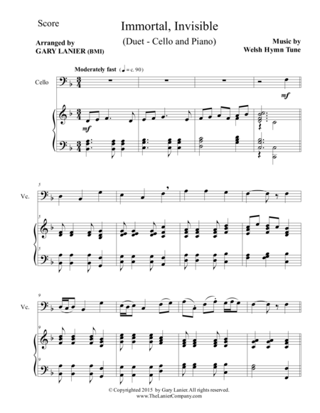 Immortal Invisible Duet Cello And Piano Score And Parts Page 2