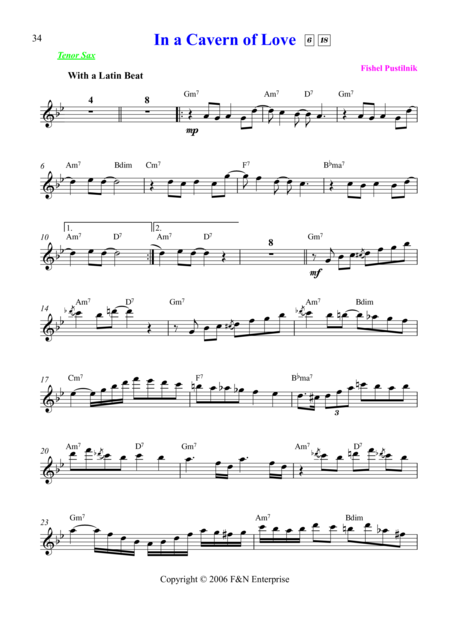 In A Cavern Of Love For Tenor Sax Page 2