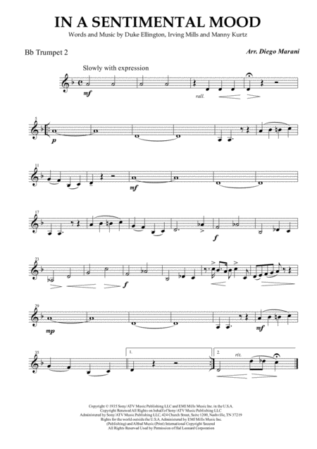 In A Sentimental Mood For Brass Quintet Page 2