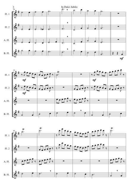 In Dulci Jubilo For Flute Quartet Page 2