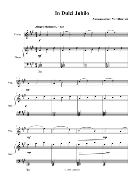 In Dulci Jubilo Violin Pno Page 2