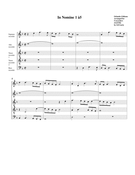 In Nomine No 1 A5 Arrangement For 5 Recorders Page 2