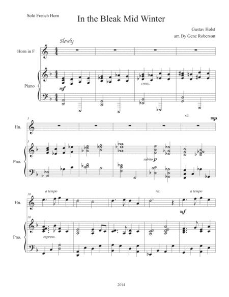 In The Bleak Mid Winter French Horn Solo With Piano Page 2