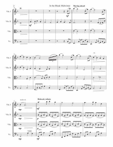 In The Bleak Mid Winter String Quartet Page 2