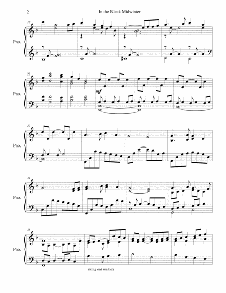 In The Bleak Midwinter Piano Solo Arr Brenda Portman Page 2