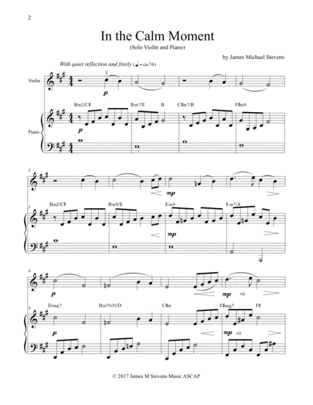 In The Calm Moment Violin Piano Page 2