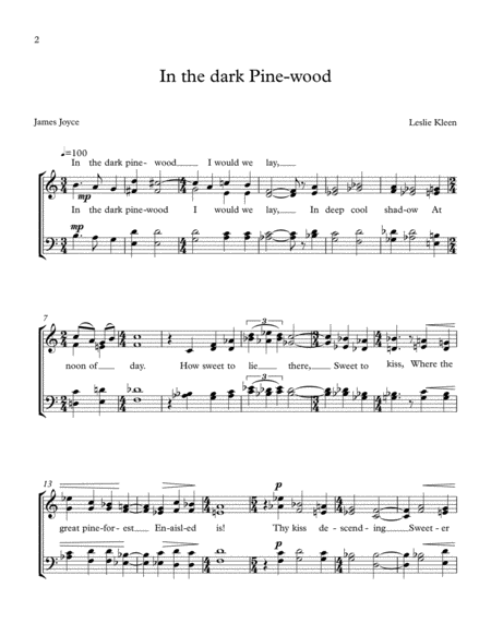 In The Dark Pine Wood For Satb A Cappella Page 2