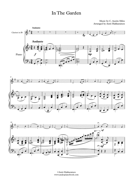 In The Garden Clarinet Piano Page 2