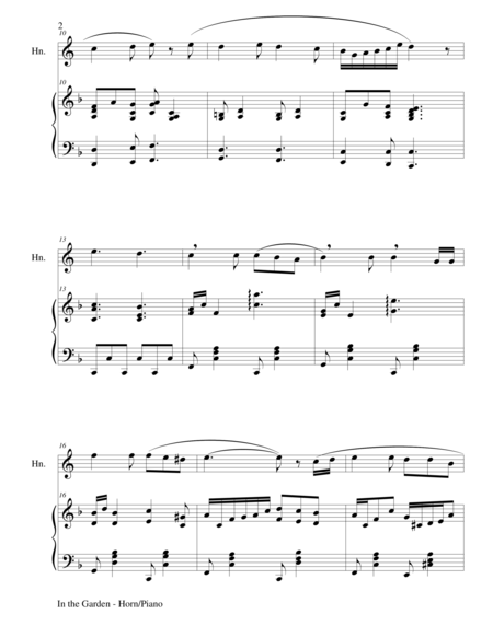 In The Garden Horn Piano And Horn Part Page 2