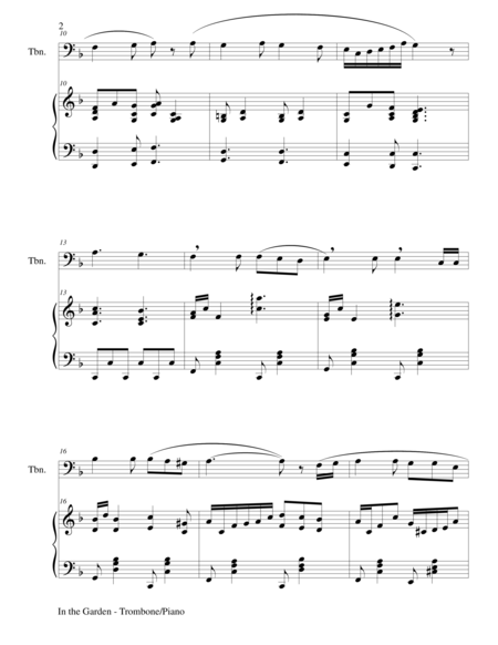 In The Garden Trombone Piano And Trombone Part Page 2