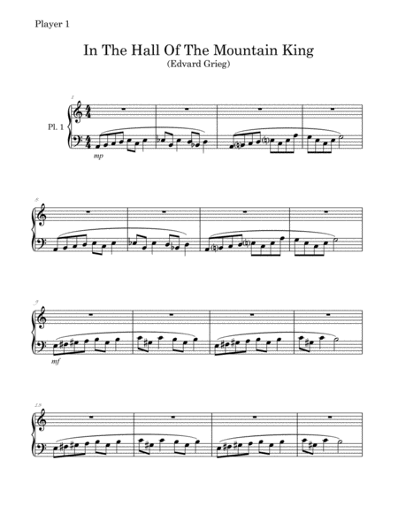 In The Hall Of The Mountain King Arranged For Easy Piano Duet 1 Pno 4 Hands Page 2