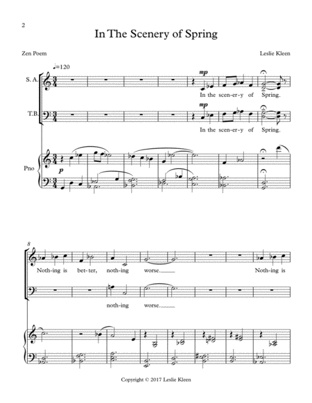 In The Scenery Of Spring For Satb And Piano Page 2