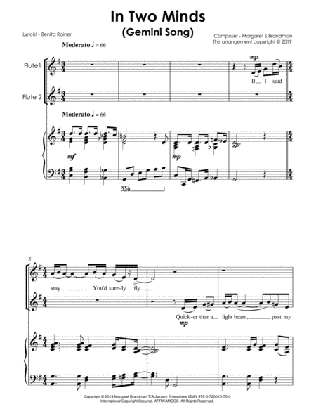 In Two Minds Two Flutes And Piano Arrangement Page 2