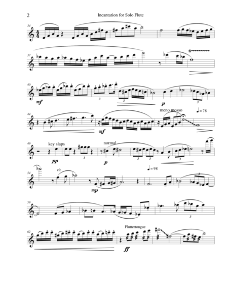 Incantation For Solo Flute Page 2